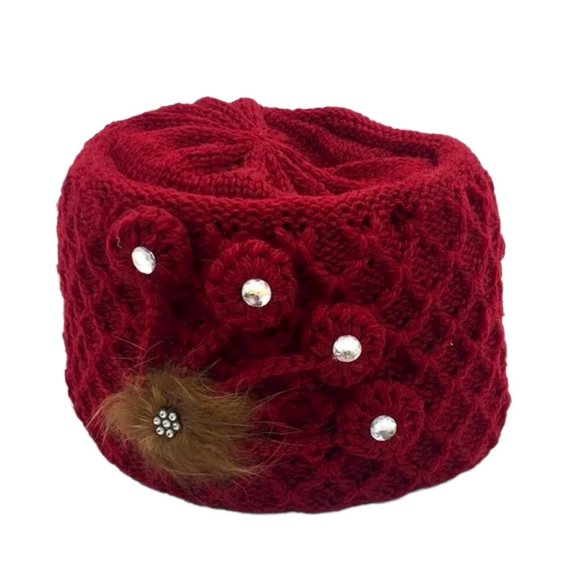 Deep Red Knitted Beanie